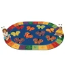 123 ABC Butterflies 6'9" x 9'5" Oval KIDSoft Premium Carpet