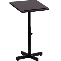Adjustable Height Mahogany Metal Lectern