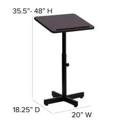 Adjustable Height Mahogany Metal Lectern