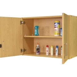 Adjustable 2-Shelf Locking Wall Storage - Maple/Maple, Assembled