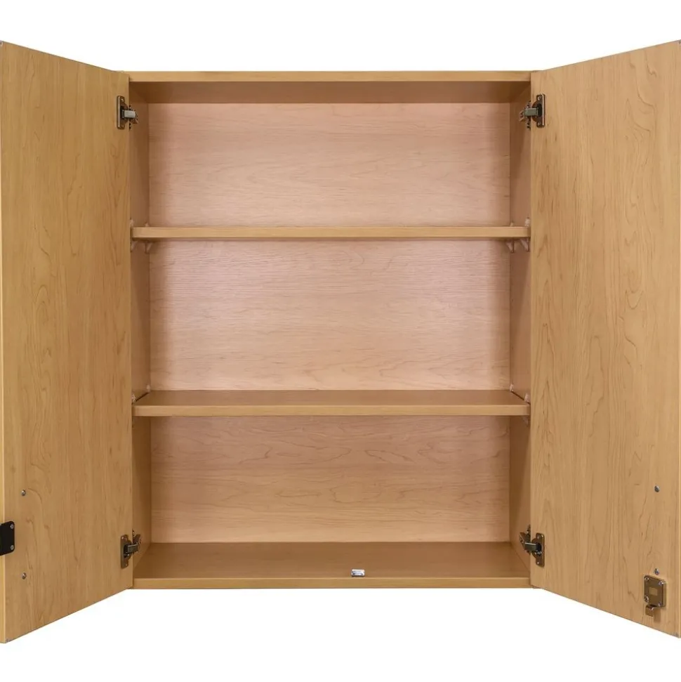 Adjustable 3-Shelf Locking Wall Storage - Maple/Maple, Assembled