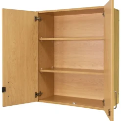 Adjustable 3-Shelf Locking Wall Storage - Maple/Maple, Assembled