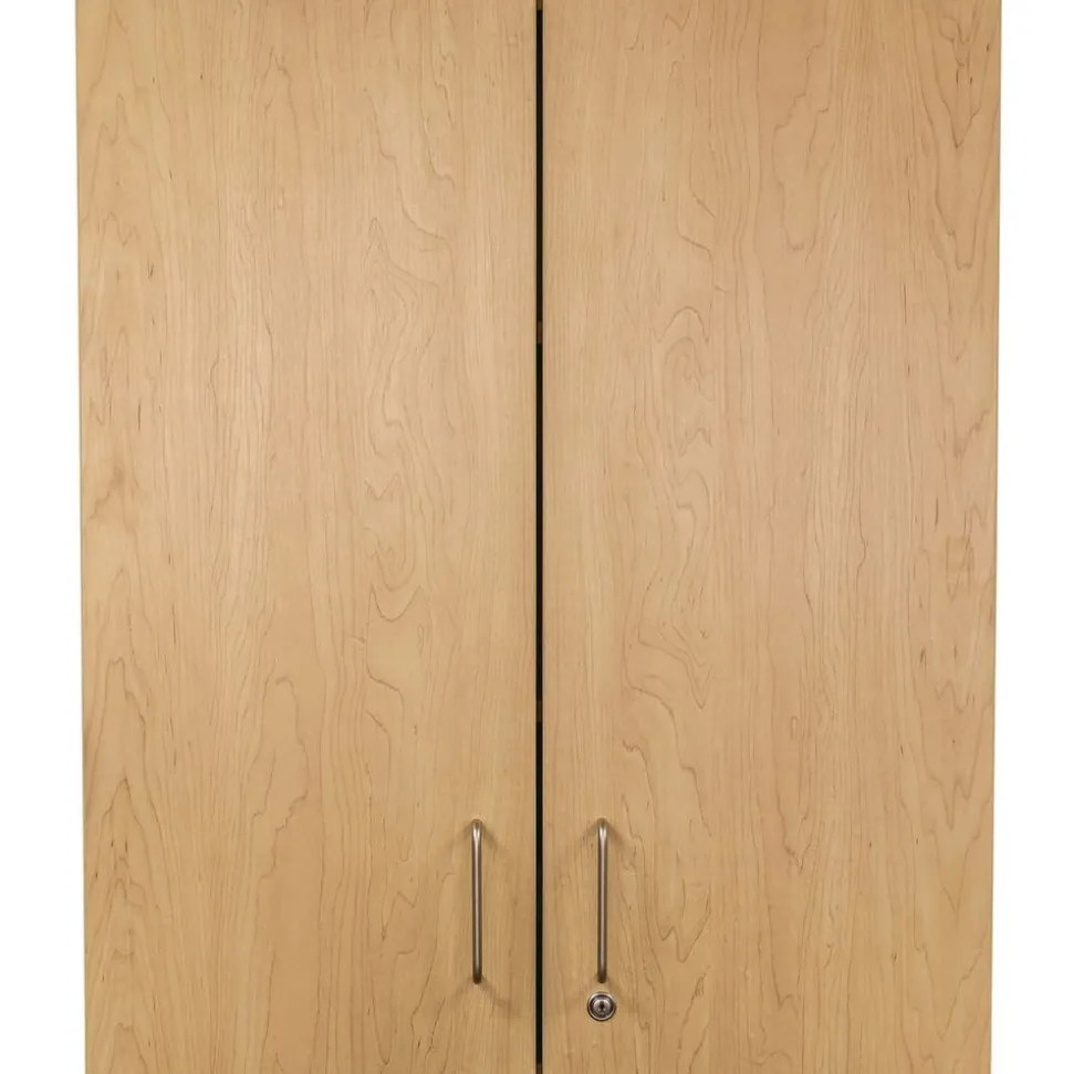Adjustable 3-Shelf Locking Wall Storage - Maple/Maple, Assembled