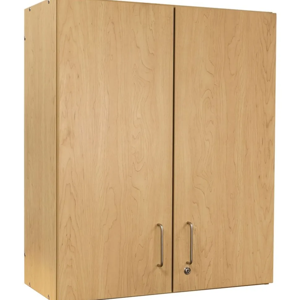 Adjustable 3-Shelf Locking Wall Storage - Maple/Maple, Assembled