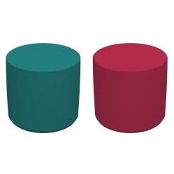 Adult SoftScape 18" Round Ottoman 16" Height, 2-Piece - Teal/Raspberry