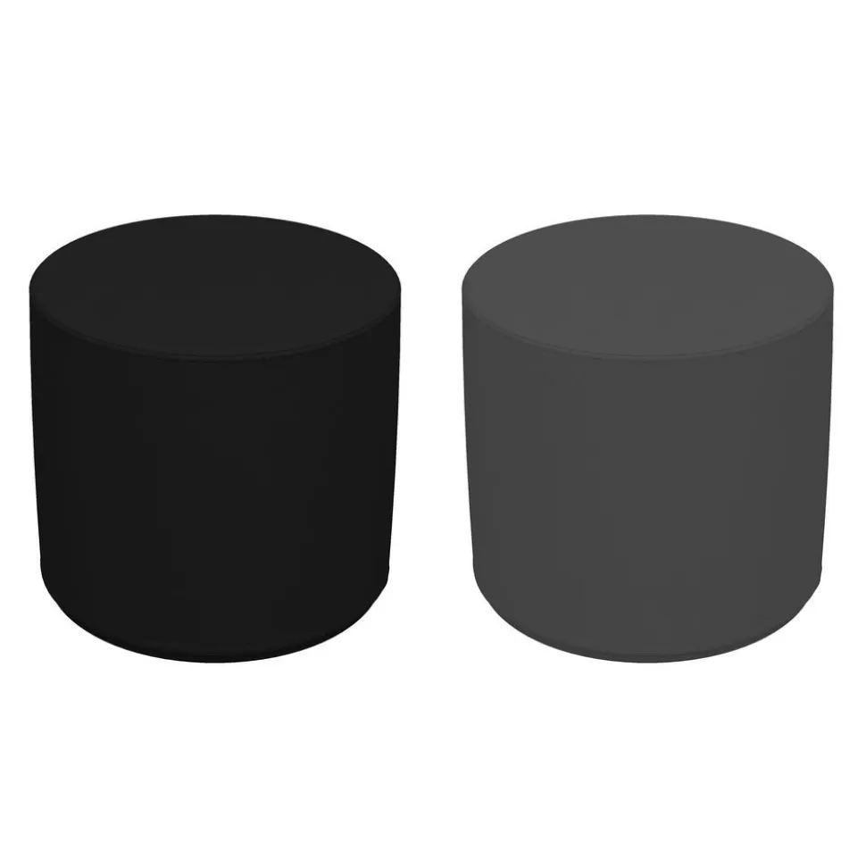 Adult SoftScape 18" Round Ottoman 16" Height, 2-Piece - Black/Dark Gray
