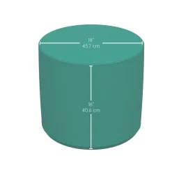 Adult SoftScape 18" Round Ottoman 16" Height, 2-Piece - French Blue/Turquoise