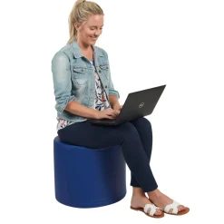 Adult SoftScape 18" Round Ottoman 16" Height, 2-Piece - Blue/Red