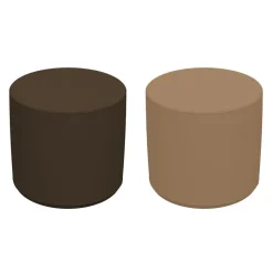 Adult SoftScape 18" Round Ottoman 16" Height, 2-Piece - Brown/Sand