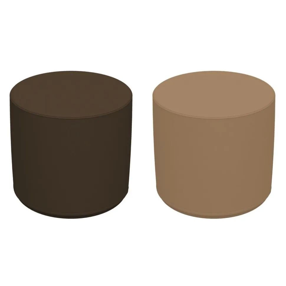 Adult SoftScape 18" Round Ottoman 16" Height, 2-Piece - Brown/Sand