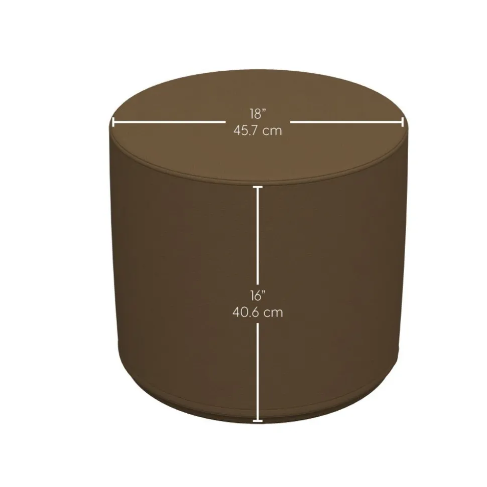 Adult SoftScape 18" Round Ottoman 16" Height, 2-Piece - Brown/Sand