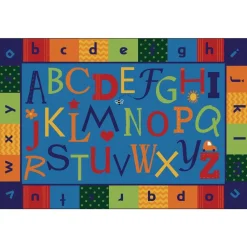 Alphabet Around Literacy 6' x 9' Rectangle KIDSoft Premium Carpet