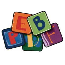 Alphabet 14" Blocks - Set of 26 Kids Value PLUS Carpet Squares
