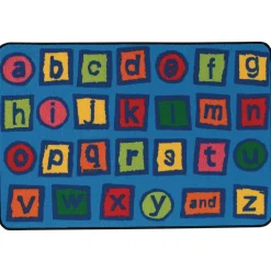 Alphabet Blocks 4' x 6' Rectangle Kids Value Carpet