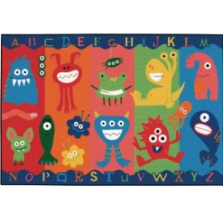 Alphabet Monsters 3' x 4'6" Rectangle Kids Value Carpet