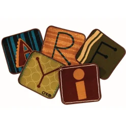Alphabet Nature 14" Blocks - Set of 26 Kids Value PLUS Carpet Squares