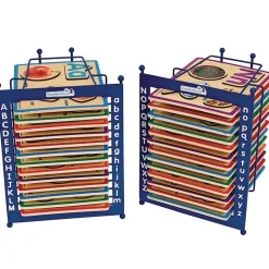 Alphabet Puzzle Set of 26 with 2 Anti-Slide Puzzle Storage Racks