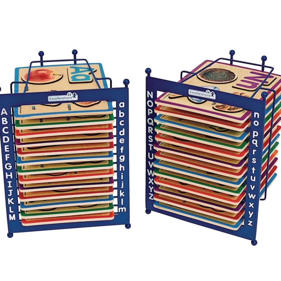 Alphabet Puzzle Set of 26 with 2 Anti-Slide Puzzle Storage Racks