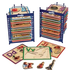 Alphabet Puzzle Set of 26 with 2 Anti-Slide Puzzle Storage Racks