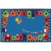 Alpha Fun Train 6' x 9' Rectangle Kids Value PLUS Carpet