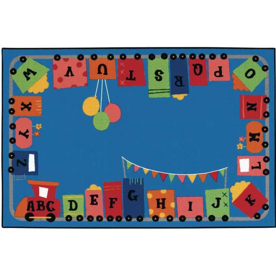 Alpha Fun Train 6' x 9' Rectangle Kids Value PLUS Carpet