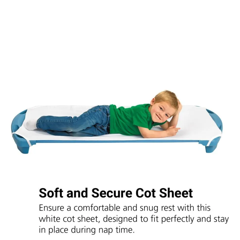 Angeles® Angels Rest® White Standard Cot Sheet - Set of 4