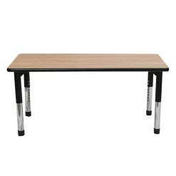 Angeles® As We Grow™ Oak Black Rectangular Adjustable Table - 24" x 48"