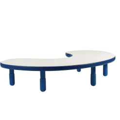 Angeles® BaseLine® 38" x 65" Kidney Table, 12"H - Blue