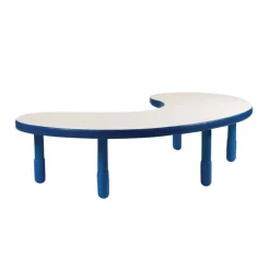 Angeles® BaseLine® 38" x 65" Kidney Table, 16"H - Blue