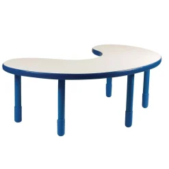 Angeles® BaseLine® 38" x 65" Kidney Table, 20"H - Blue