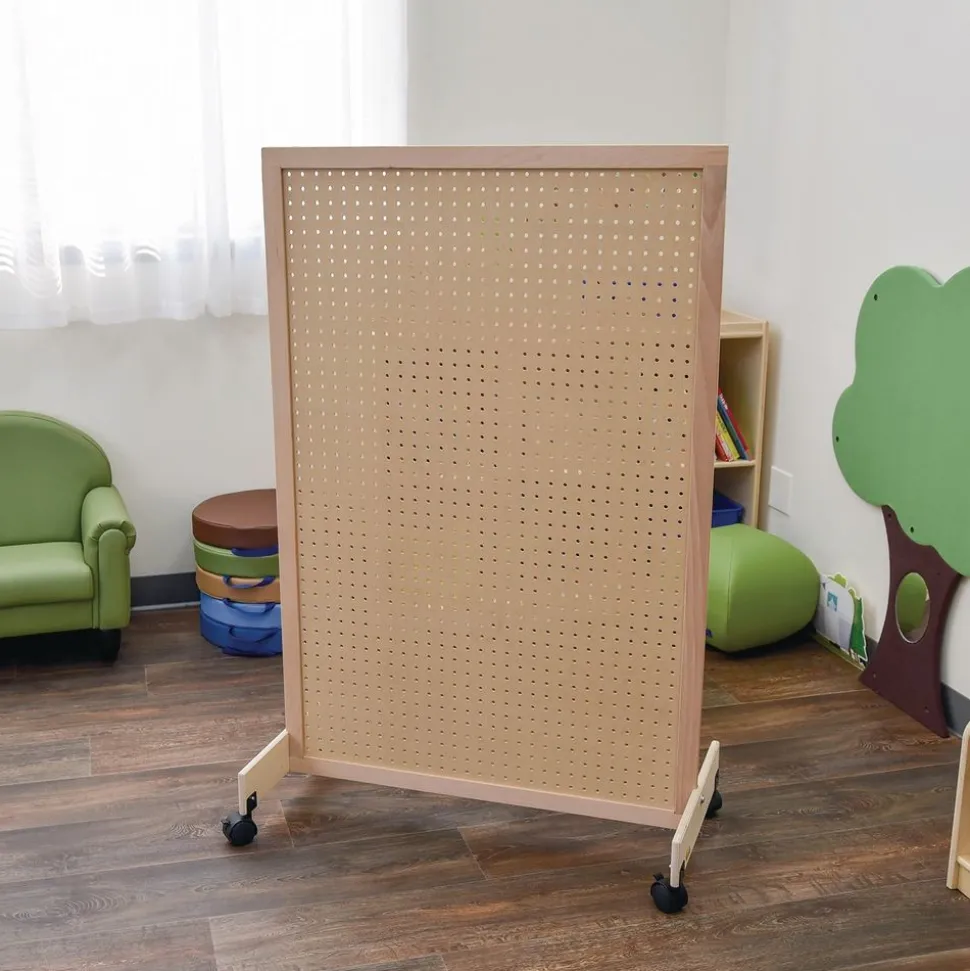 Angeles® Mobile Pegboard Room Divider with Casters