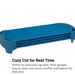 Angeles® SpaceLine® Standard Cot 54-1/2"L - Set of 4 - Blue