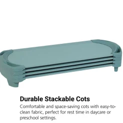 Angeles® SpaceLine® Standard Cot 54-1/2"L- Set of 4 - Teal Green