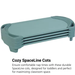 Angeles® SpaceLine® Toddler Cot 42"L - Set of 4 Teal Green