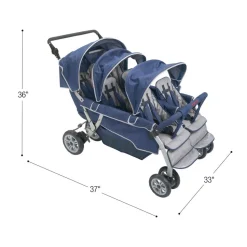 Angeles® SureStop™ Folding Commercial Bye-Bye® Stroller - 6 Seat