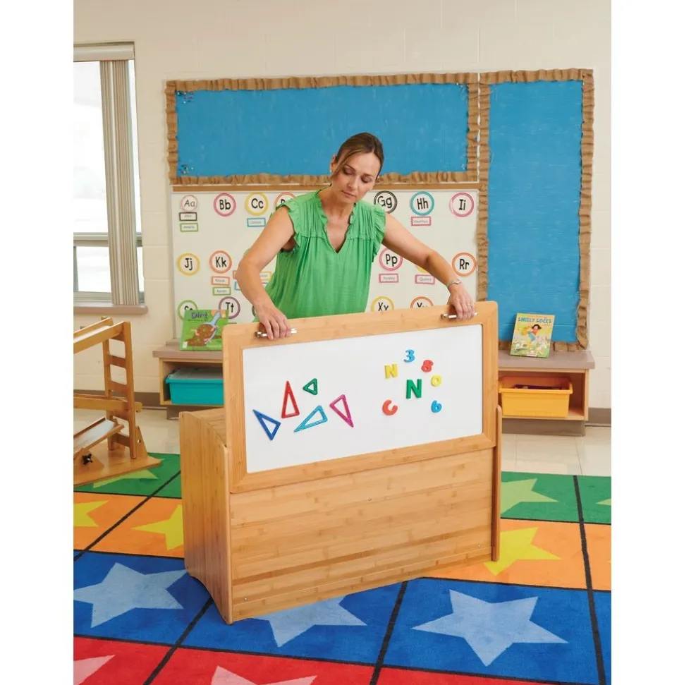 Bamboo Hide-away Shelf w/ Removable Whiteboard