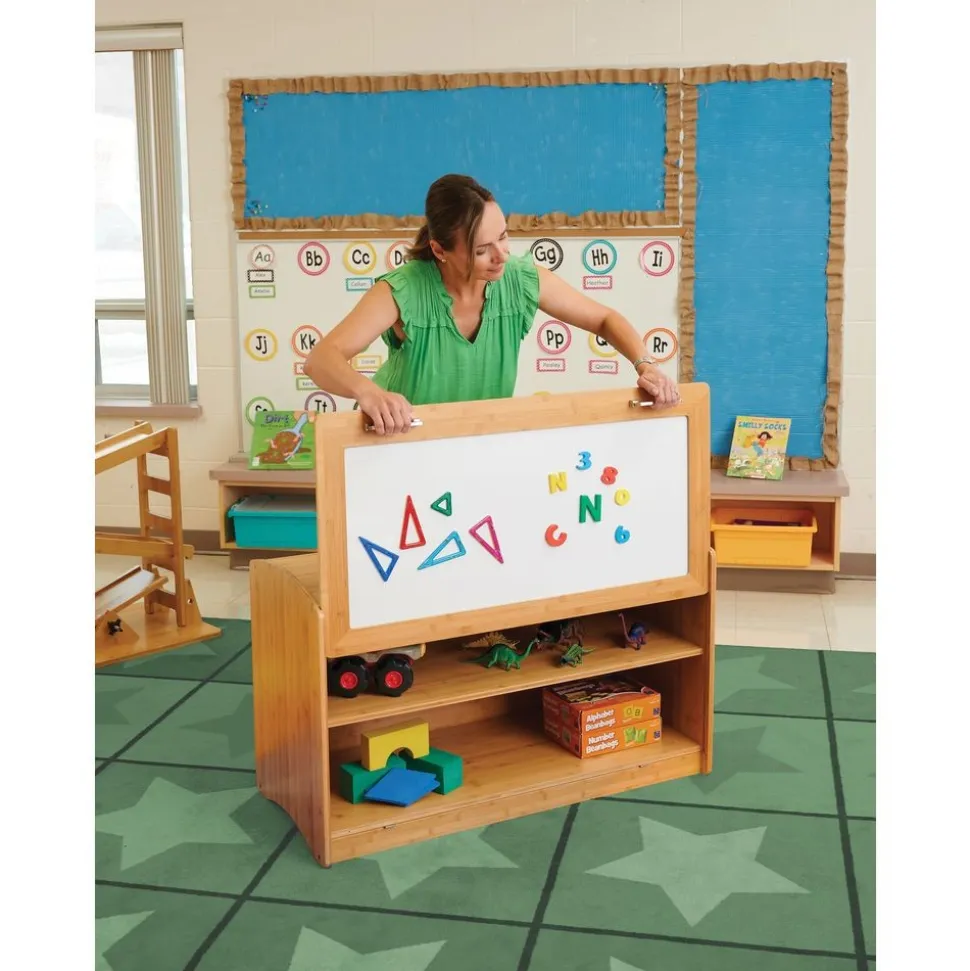 Bamboo Hide-away Shelf w/ Removable Whiteboard