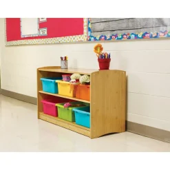 Bamboo Shelving Unit with 6 Large Tubs- Vibrant Combo