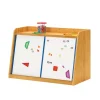 Bamboo Write and Store Shelf with 2 boards and 4 Tubs- Vibrant Combo