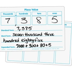 Basic Place Value Dry Erase Boards - 6 boards