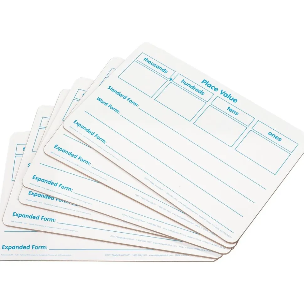 Basic Place Value Dry Erase Boards - 6 boards