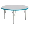 Berries® 42"Dia. Round Activity Table, 24" - 31" Leg Height - Teal