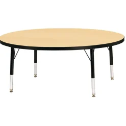 Berries® 48"Dia. Round Activity Table, 24" - 31" Leg Height - Maple/Black