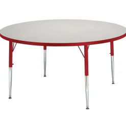 Berries® 42"Dia. Round Activity Table, 24" - 31" Leg Height - Red