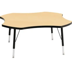 Berries® 48" Four Leaf Activity Table, 15" - 24" Leg Height - Maple/Black