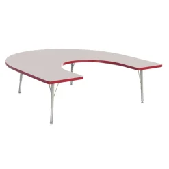 Berries® 60" x 66" Horseshoe Activity Table, 15" - 24" - Red
