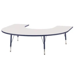 Berries® 60" x 66" Horseshoe Activity Table, 24" - 31" - Navy