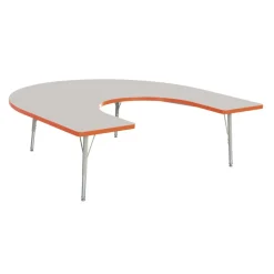 Berries® 60" x 66" Horseshoe Activity Table, 15" - 24" - Orange