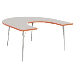 Berries® 60" x 66" Horseshoe Activity Table, 24" - 31" - Orange