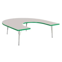Berries® 60" x 66" Horseshoe Activity Table, 15" - 24" - Green